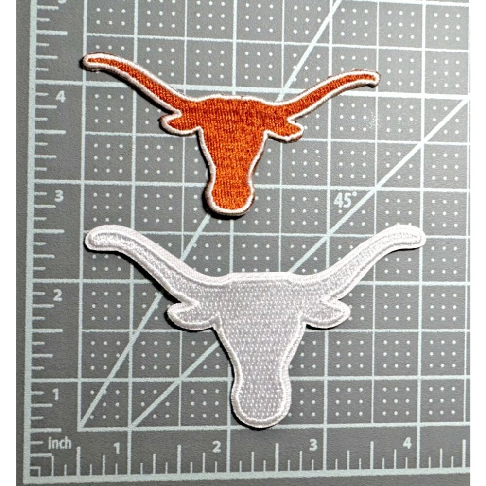 (2) University of Texas Longhorns Logo NCAA Embroidered 3in Iron / Sew-On Patch